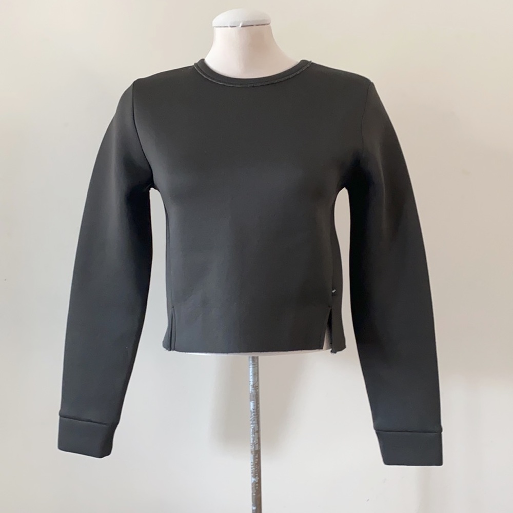 William Rast Black Long Sleeve Neoprene Pullover